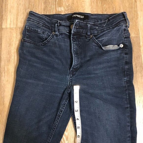Express High Rise denim perfect dark wash Legging blue Jeans Jegging 2R - Picture 10 of 13